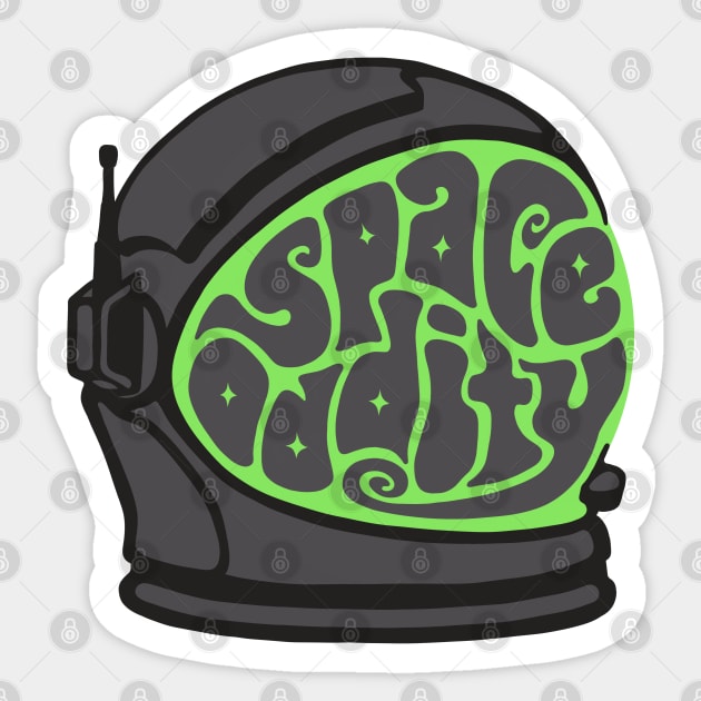 Space Oddity Astronaut Helmet Word Art Sticker by Slightly Unhinged